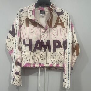 Champion Pink and Brown Logo Bomber Jacket